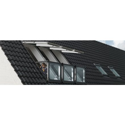 Velux GDL CABRIO fehérre festet fenyő tetőerkély 94x252 cm