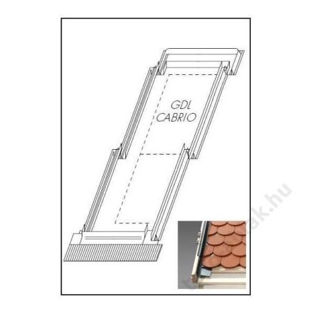 Velux GDL CABRIO tetőerkély burkolókeret profilos 114x252 cm